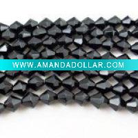 black color glass beads