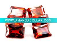 Wholesale Cubi Zircon Garnet color Octangle shape 13*18mm
