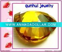 Wholesale Heart-shaped yellow cz jewelry