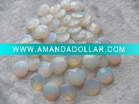 Faceted Coin Gemstone with hole