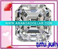 Wholesale beautiful white chamfering square shaped cz