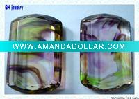 arc rectangle colorful glass cz jewellery