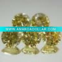 Yellow Round Loose Diamond