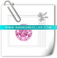 pink round cut cz
