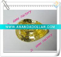 AAA grade pear yellow cubic zirconia gems