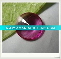 Lab created ruby gemstone cabochon round shape