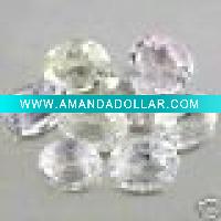 Wholesale round white CZ gems