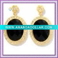 Wholesale oval shape black CZ gems