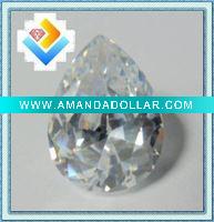 Wholesale Shiny pear white cubic zirconia