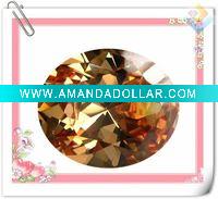 Wholesale dark champagne round-shaped synthetic cz gems