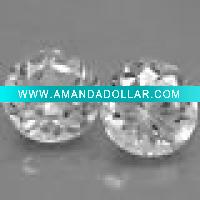 Wholesale round white CZ gems
