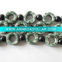 Wholesale Natural Green Spot Stone Jewelry Beads