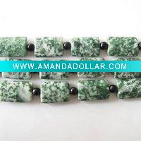 Wholesale Natural Green Spot Stone Beads