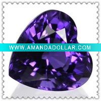 Wholesale Heart Violet CZ Stones
