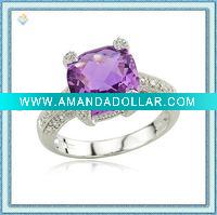 Wholesale Round Shape Amethyst CZ Gems