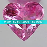 Wholesale pink heart curundum gemstone