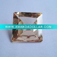 Champagne Square Shape Cubic Zirconia