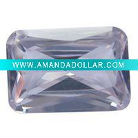 Rectangle Shape White CZ