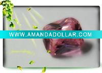 Wholesale Synthetic cz stone square pink gemstone