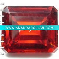Wholesale garnet rectangle shape cz gems
