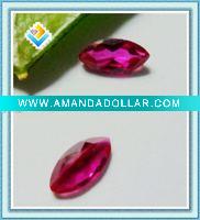 Marquise lab created ruby gemstone