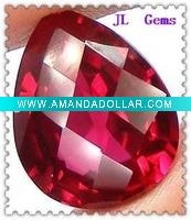 red pear cut corundum