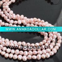 Wholesale AH008 5-6mm AAA baroque freshwater pearl strands