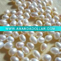 Wholesale white loose freshwater rice pearl bead