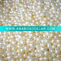 Wholesale white loose dropwater pearl beads