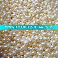 Wholesale 7-8mm white freshwater rice pearl
