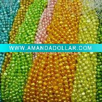 6-7mm beautiful green cultured baroque pearl string