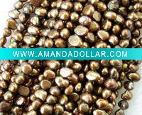 Wholesale 6-7mm coffee color baroque pearls