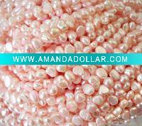 dyed pink baroque pearls