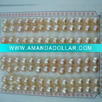 Wholesale 8-8.5mm AAA pink freshwater button pearl pair