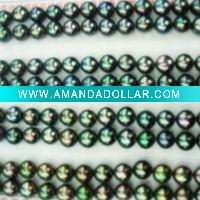 Wholesale half drilled dyed black loose freshwater button pearls