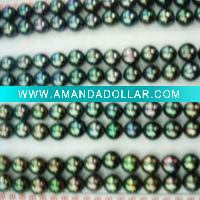 Wholesale AAA 7.5-8.0mm beautiful peacock black freshwater button pearl