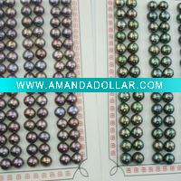7-7.5mm AAA peacock,blue one flat button loose pearl beads