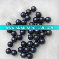 Wholesale 8-9mm loose freshwater loose round black pearl bead