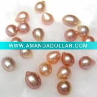Wholesale 8-9mm pink teardrop loose freshwater pearl