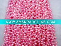 Wholesale 5-6mm freshwater dyed pink rice oval pearl strands
