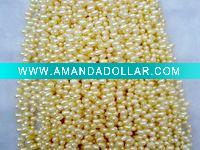 Wholesale 5-6mm top drilled freshwater loose yellow rice pearl strand