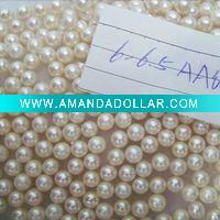Wholesale 6-.5mm AA white fresh water round pearl
