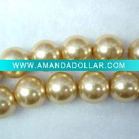 Glass pearl beads-14mm round