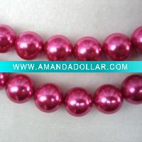 Glass pearl beads-12mm round