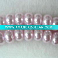 Glass pearl beads-4*6mm flat round