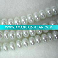 Wholesale Glass pearl beads-5*7mm flat round