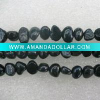 Wholesale wholesale 16" 6-7mm black smooth on both sides pearls loose strand