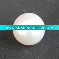 Wholesale Glass potato Pearls silver 11mm Round