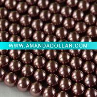Wholesale Glass Pearls bronze 8mm Round
