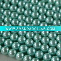 Wholesale Glass Pearls Aqua 8mm Round